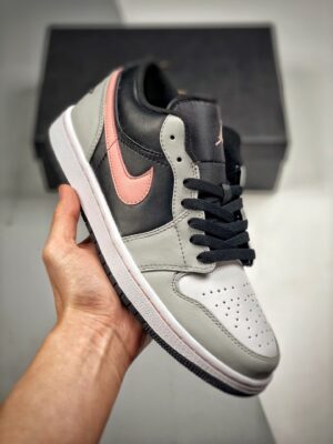 AJ Jordan 1 Low Black Grey Pink 553558-062