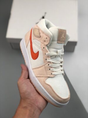 AJ Jordan 1 Mid 'Corduroy' Sail/Orange Quartz DA8009-108