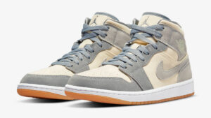 AJ Jordan 1 Mid Cream Canvas and Grey Suede DN4281-100