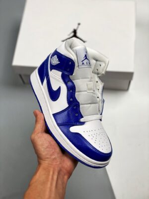 AJ Jordan 1 Mid 'Kentucky' White/Hyper Royal BQ6472-104