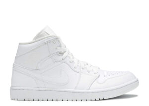 AJ Jordan 1 Mid 'Triple White' Everlasting Sneaker