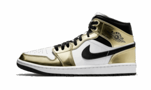 AJ JORDAN 1 MID WHITE METALLIC GOLD