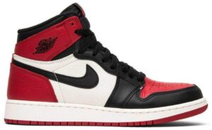AJ Jordan 1 Retro High OG BG 'Bred Toe' Unfading Sneaker