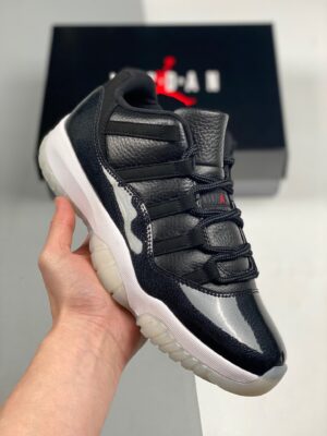 AJ Jordan 11 Low "72-10" Black/Gym Red/White/Sail AV2187 001