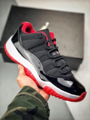 AJ Jordan 11 Retro Low 'Bred' Black/True Red-White