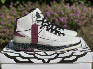AJ Jordan 2 x A Ma Maniere Sail and Burgundy Men Size 7 - 12 US