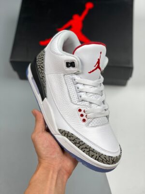 AJ Jordan 3 Free Throw Line White/Black-Fire Red-Cement Grey 923096-101