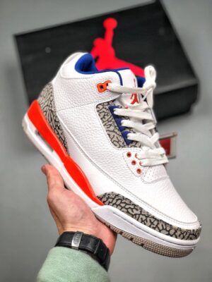 AJ Jordan 3 Knicks White/Old Royal-University Orange-Tech Grey 136064-148