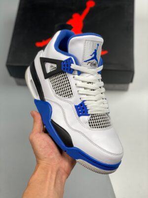 AJ Jordan 4 Motorsport White/Game Royal-Black 308497-117