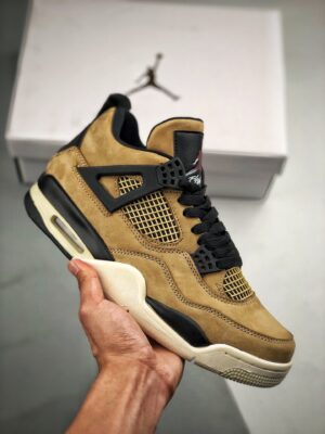AJ Jordan 4 Mushroom/Black-Fossil-Pale Ivory AQ9129-200
