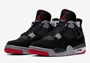 AJ Jordan 4 OG Bred 2019 Black Cement Grey Summit White Fire 308497-060 Men size 7 - 11 US