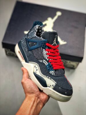 AJ Jordan 4 SE Sashiko Deep Ocean/Sail-Cement Grey-Fire Red