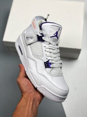 AJ Jordan 4 White/Metallic Silver-Court Purple CT8527-115