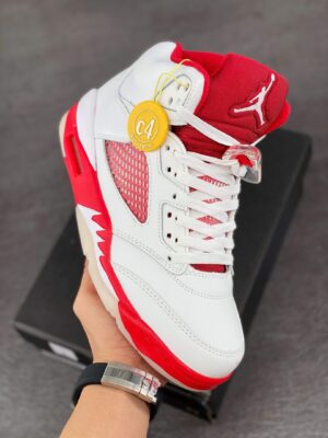 AJ Jordan 5 White/Pink Foam-Gym Red 440892-106