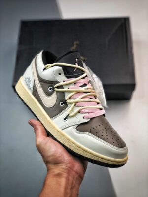 Custom AJ Jordan 1 Low White Brown